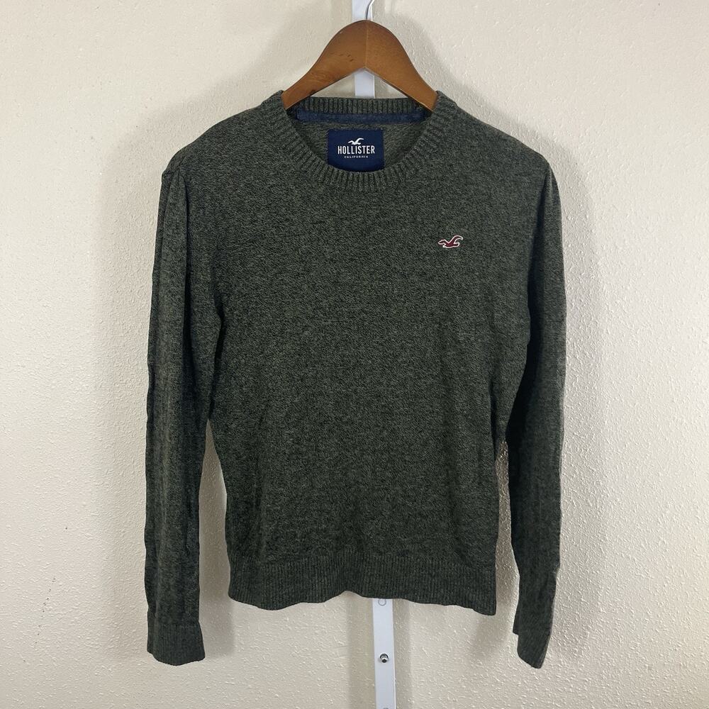 Hollister Y2K Style Crewneck Sweater Women’s XS Heather Olive Green